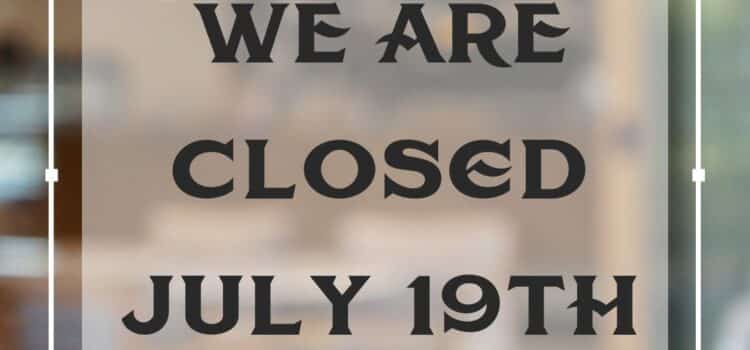 Hemauer Brewing Co is closed on Friday, July 19th.