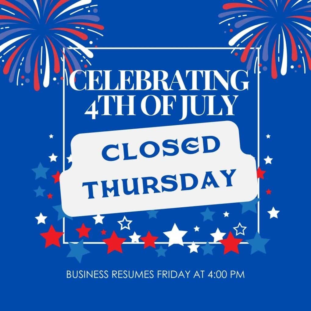 Hemauer Brewing Co is closed on Thursday, July 4th.