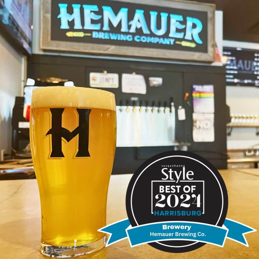 Hemauer Brewing Co., located in Mechanicsburg, PA, won "Best Brewery" from Susquehanna Style 2024 Best of Dauphin and Cumberland County.