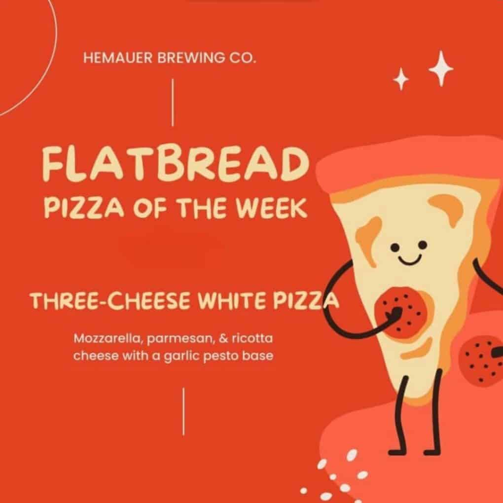 Hemauer Brewing Co. is serving their white pizza this week at the taproom.