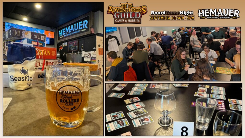 Hemauer Brewing Co. and the Adventure's Guild host a board game night on the first Tuesday of the month.