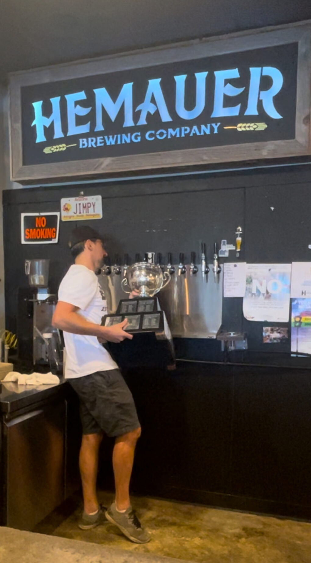 Brooks Hemauer fills the Calder Cup up with Mr. Tank.