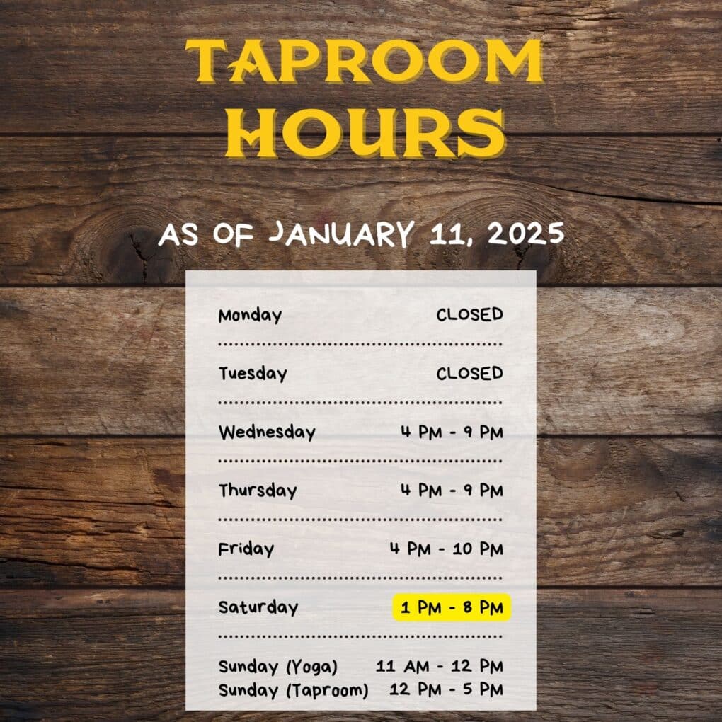 TAPROOM HOURS