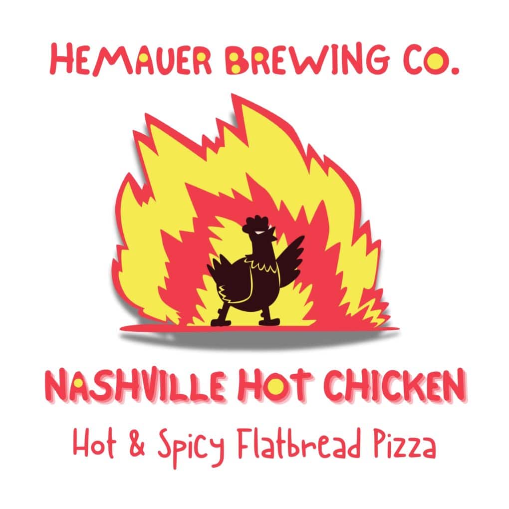 NASHVILLE HOT CHICKEN PIZZA AT HEMAUER BREWING CO.